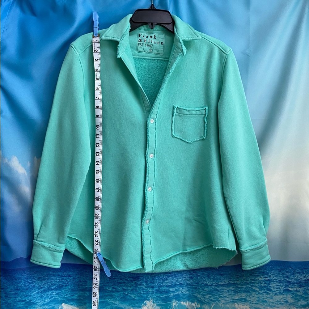 Frank & Eileen Eileen Button-Up Shirt TRIPLE FLEECE Size: S Spearmint - Picture 12 of 15